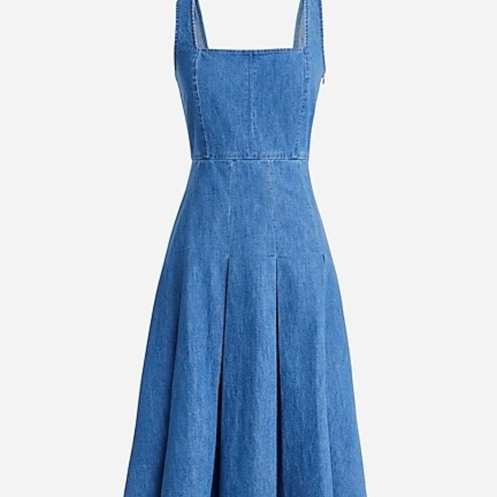 J. Crew Pleated Chambray Dresss